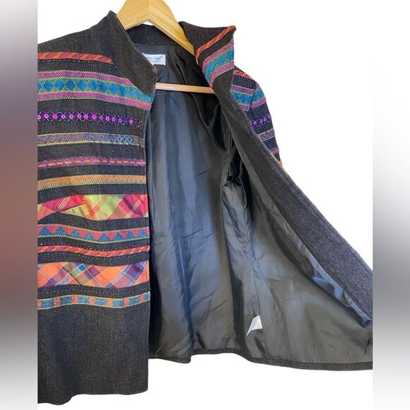 Coldwater Creek Embellished Multicolor Lined Blazer Size 10 - Picture 4 of 13